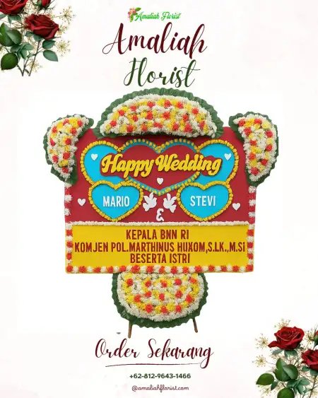 Papan Bunga Pernikahan 32 Ilir